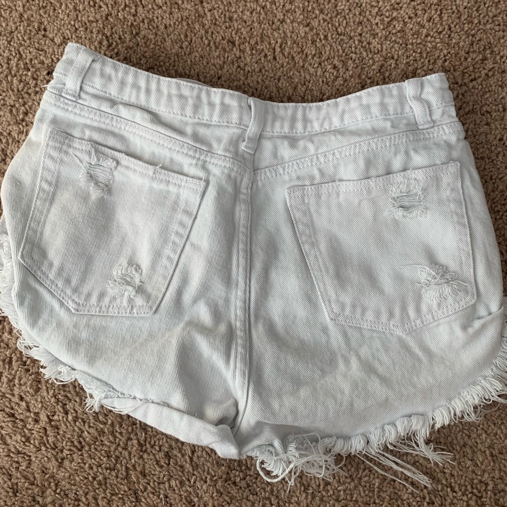White denim shorts